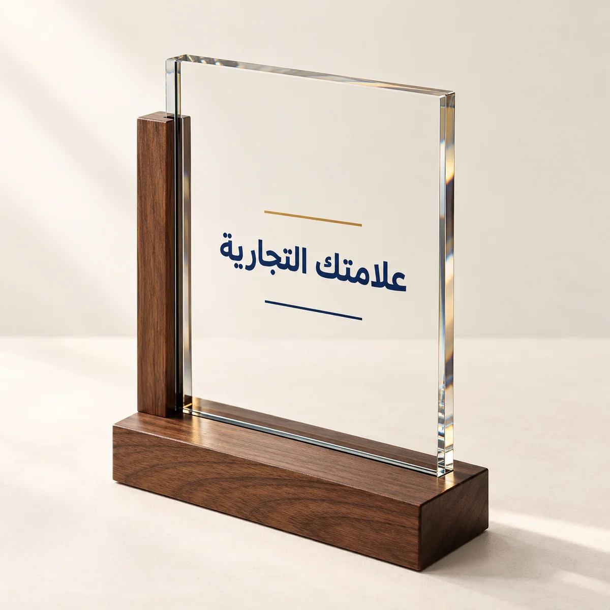 درع كريستال خشبي