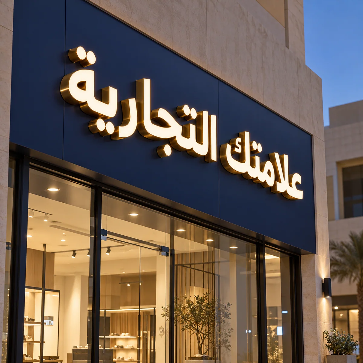 حروف ستانلس ستيل بإضاءة أمامية